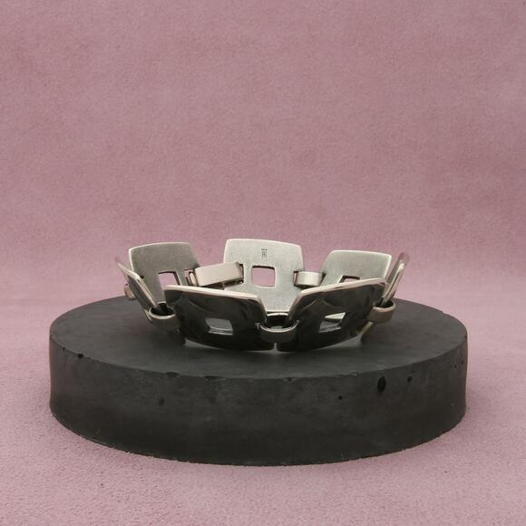 james avery sterling silver retired hammered square link bracelet size 7in - Picture 2 of 3